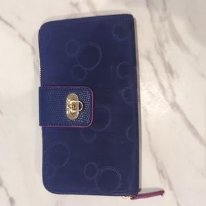 Vera Bradley Clutch Wallet Purse PURPLE Mickey Mouse Disney Women Gold Hardware